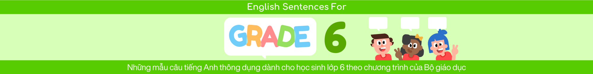 SENTENCES FOR ENGLISH GRADE 6 banner