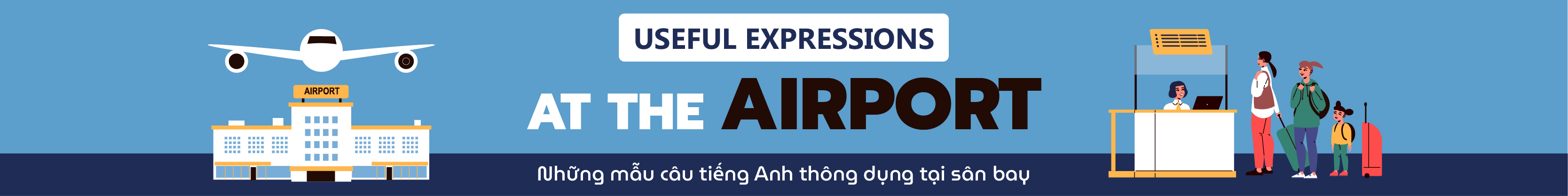USEFUL EXPRESSIONS AT THE AIRPORT banner